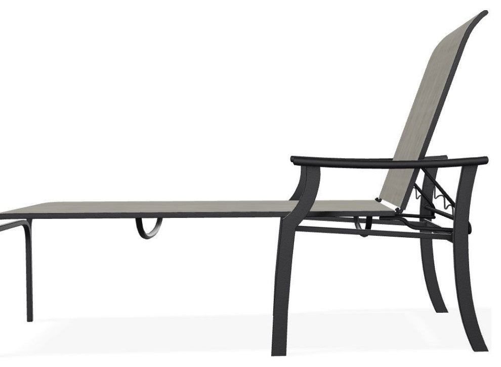 St. Catherine Sling 4-Position Outdoor Chaise Lounge, Smoke/Black