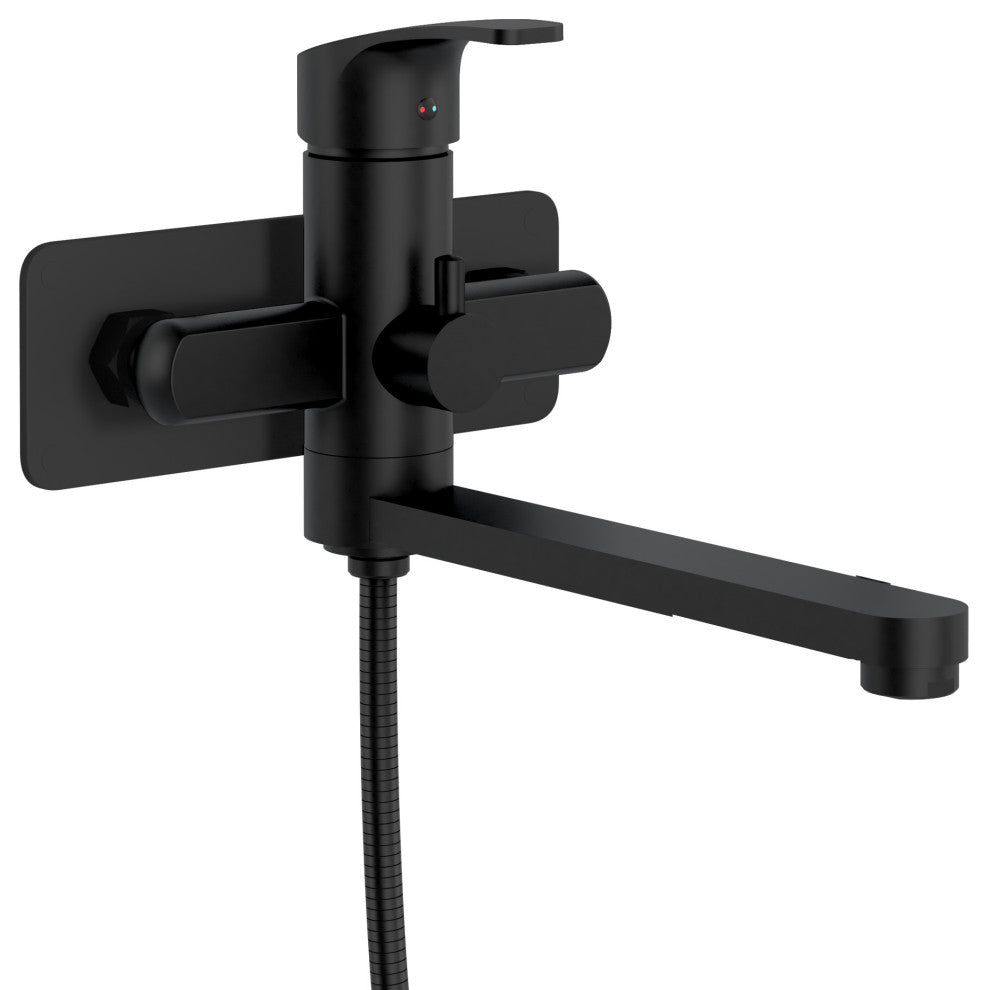 Wall Mounted Tub Filler, Matte Black