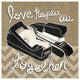 "Love Keeps Us Together Taupe" Digital Paper Print by Mary Urban, 20"x20"