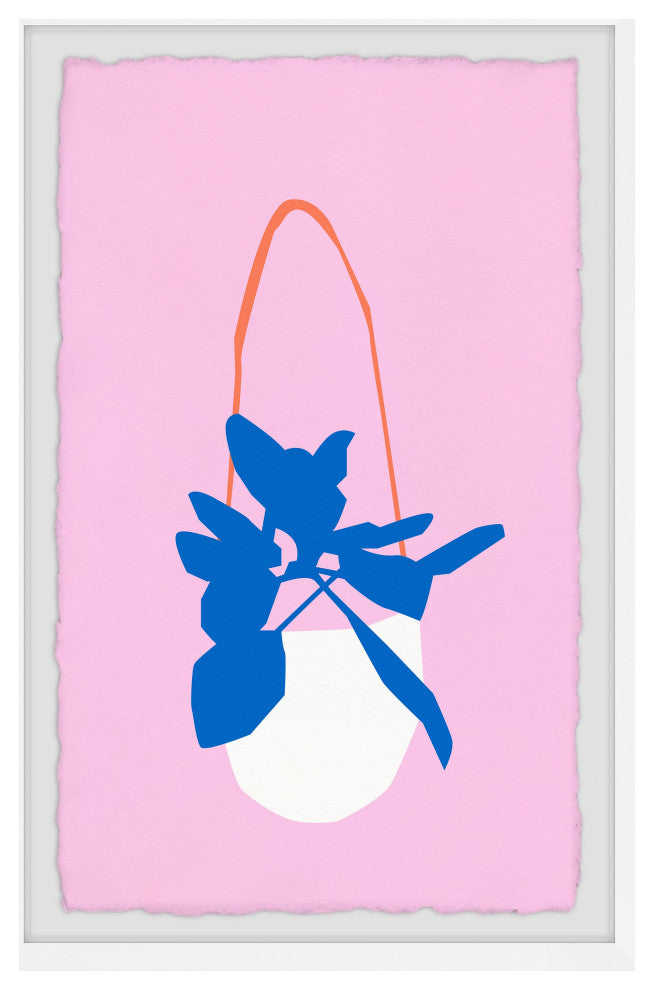 "White Hanging Pot" Framed Painting Print, 8x12