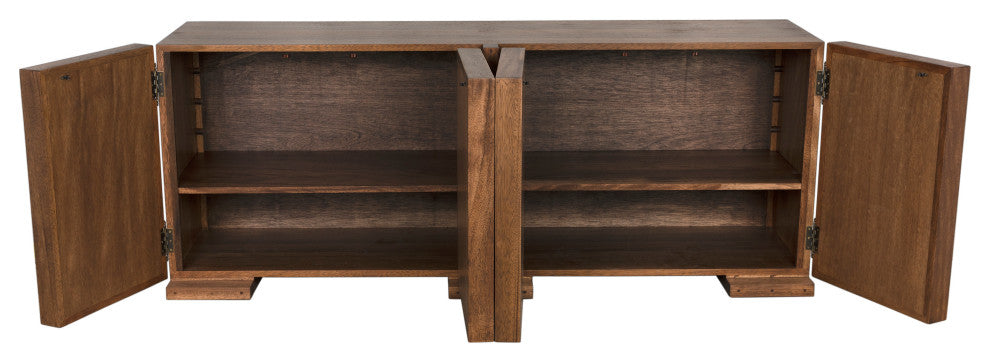 Noir Furniture Desdemona Sideboard With 2 Drawer, Bleached Elm GCON418