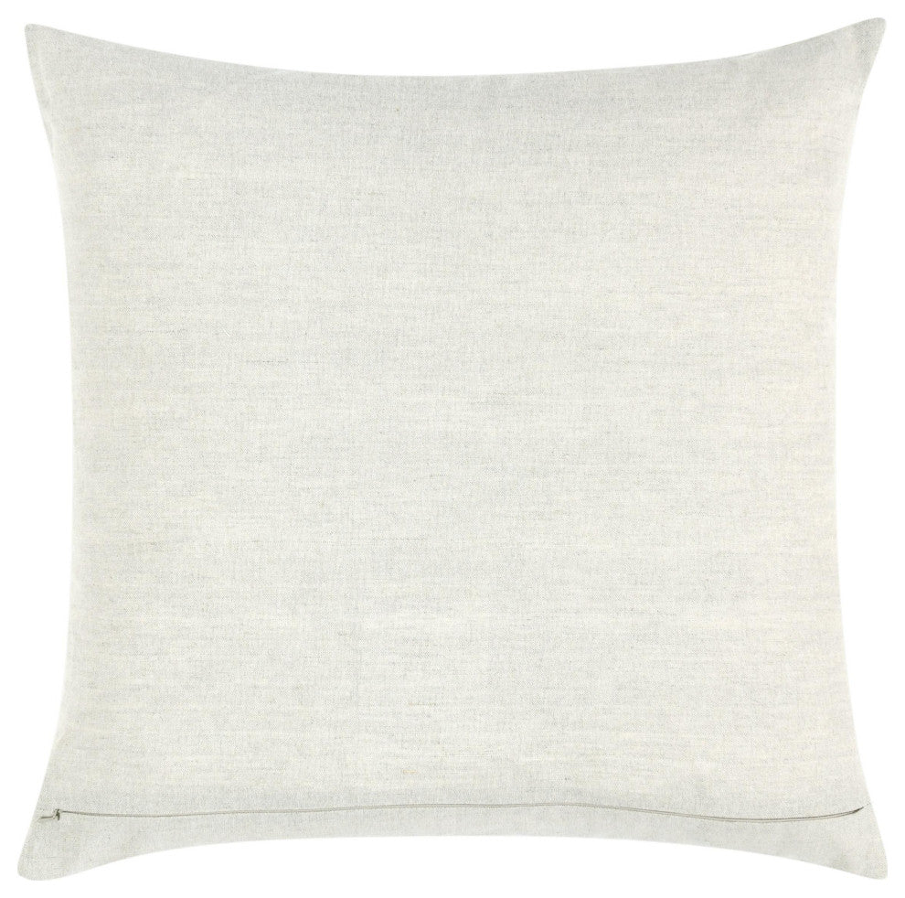 Baia Embroidered Belgian Linen Throw Pillow, 20x20