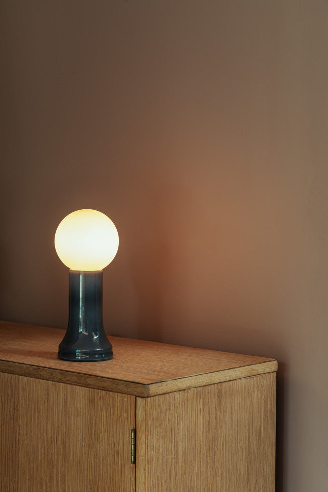 Shore Table Lamp Smoke Grey with G95 LED Bulb