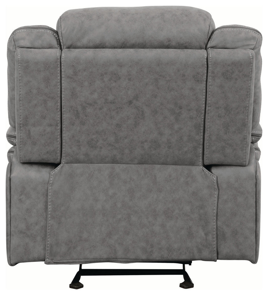 Pillow Top Arm Upholstered Motion Recliner, Gray