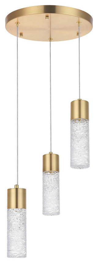 Gold Finish 3-Light Led Pendant