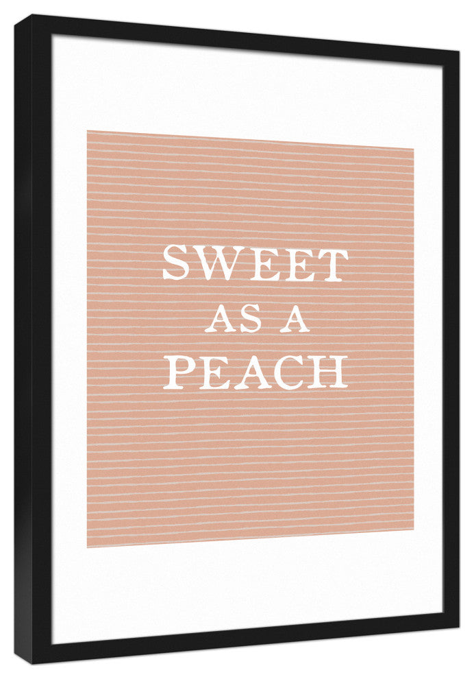 Pretty Sweet Peach Framed Canvas 16x20 Black Framed Canvas