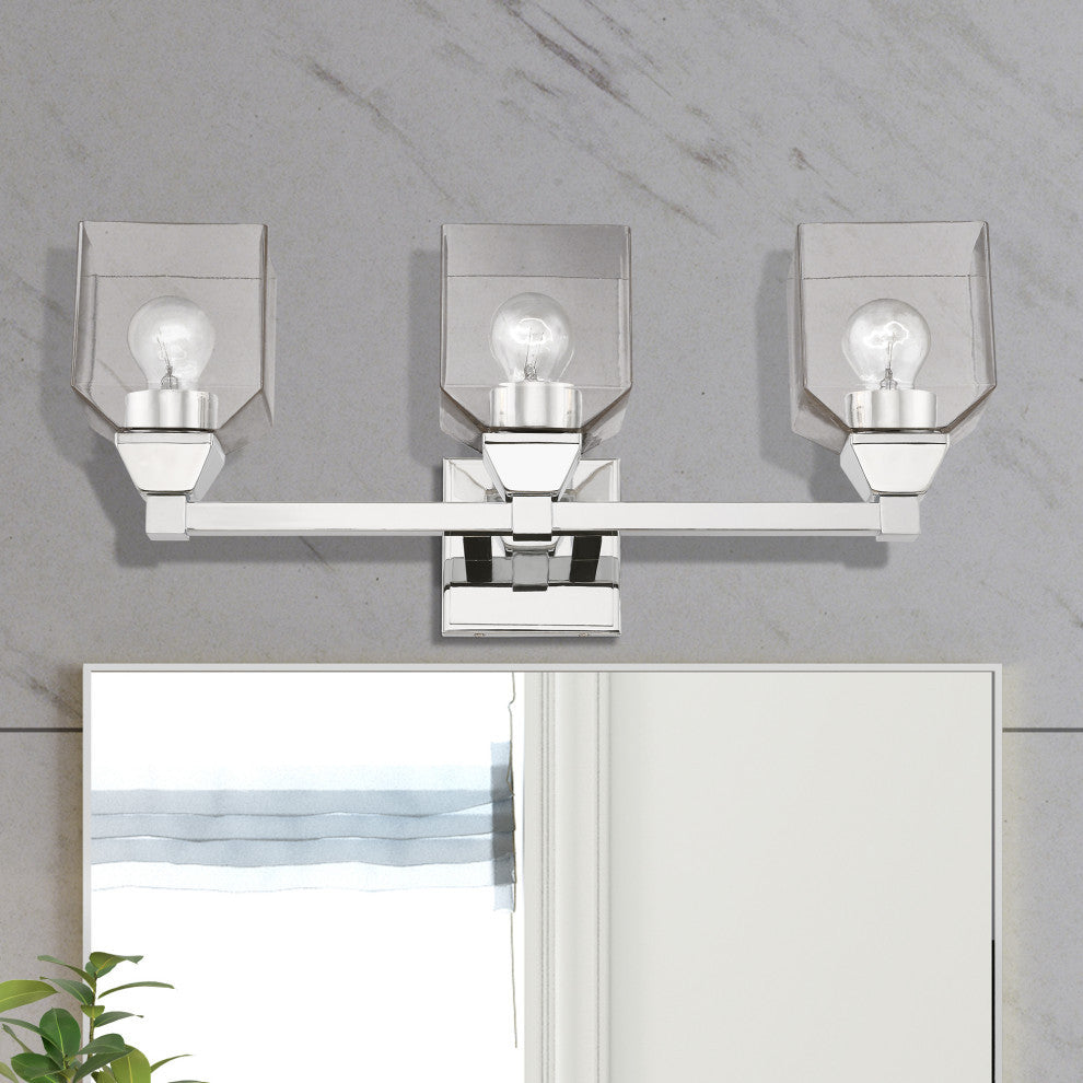 Aragon 3 Light Polished Chrome Vanity Sconce