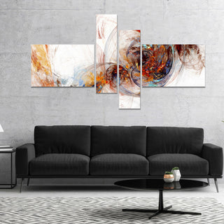 Colored Smoke Brown, Abstract Canvas art print, 60"x32", 4 panels