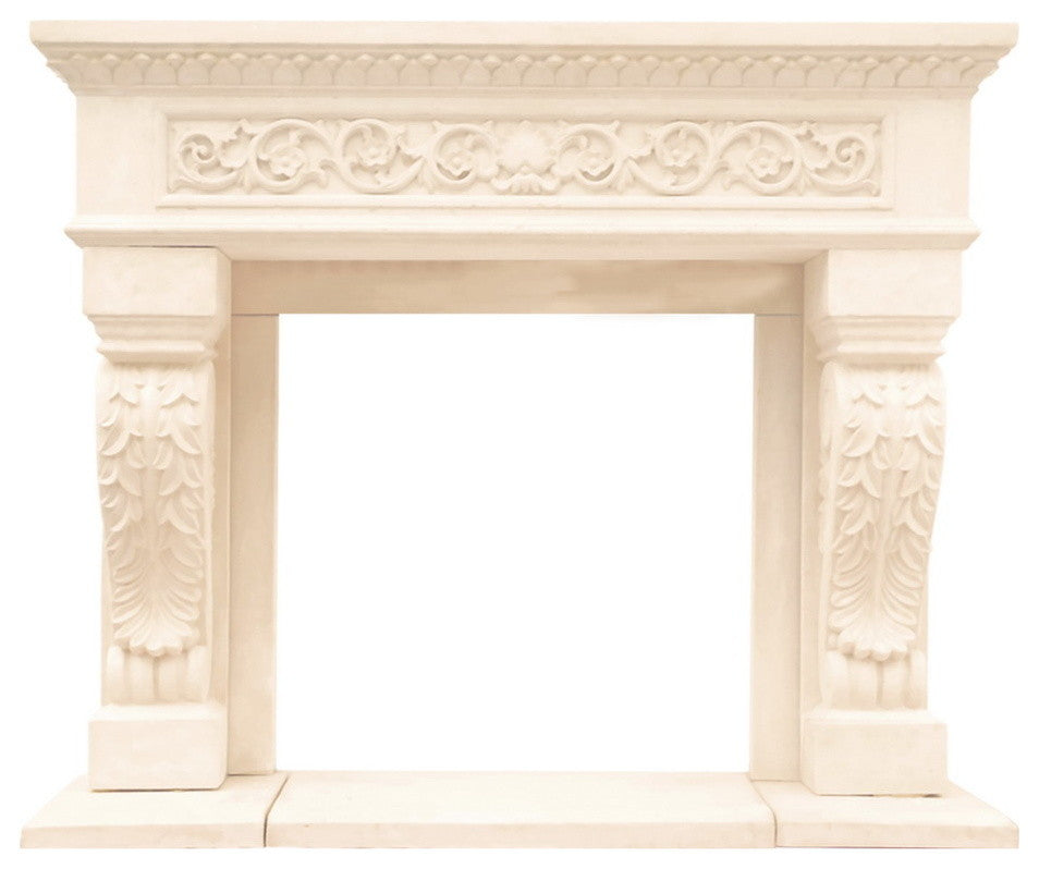 Chateau Series King Henry Cast Stone Fireplace Mantel