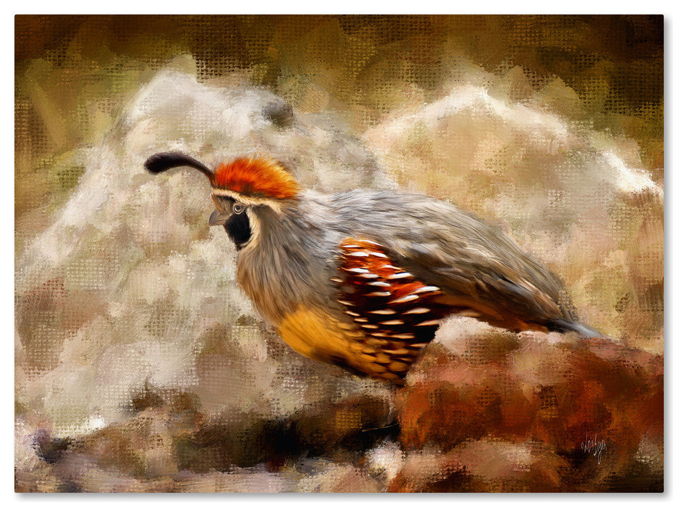 Lois Bryan 'Hurrying Quail' Canvas Art, 32"x24"