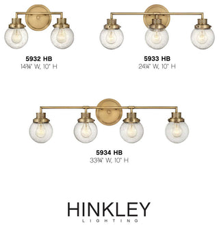 Hinkley Lighting 5932 Poppy 2 Light 15"W Bathroom Vanity Light - Heritage Brass