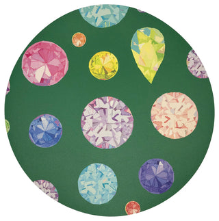 Jewel Green 16" Round Pebble Placemats, Set of 4, Set of 4
