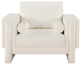 Madeline Chenille Fabric Upholstered Chair, Cream, Chair