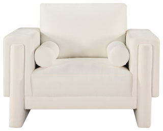Madeline Chenille Fabric Upholstered Chair, Cream, Chair