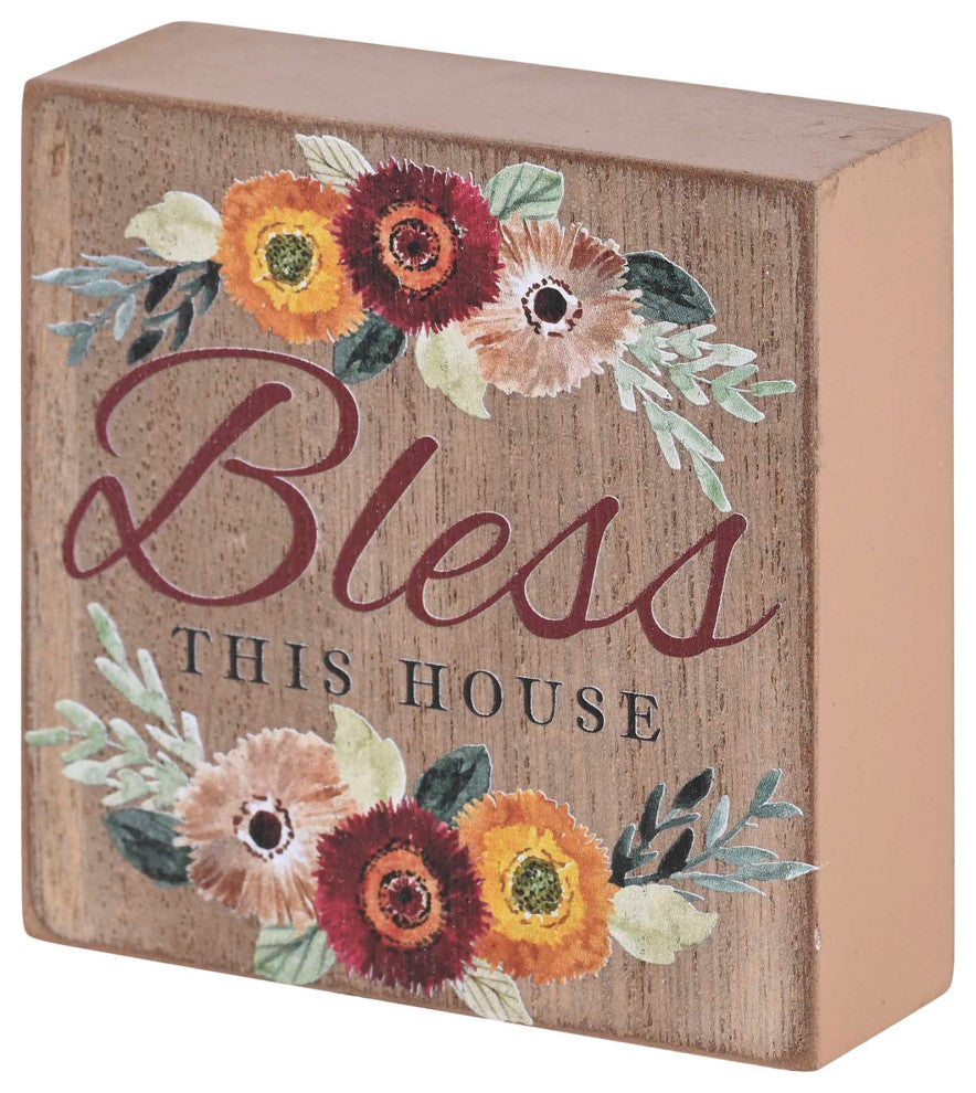 Tabletop Plaque Bless This House 3x3