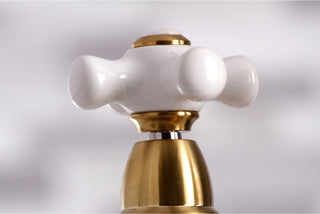 Kingston Brass Bridge Kitchen Faucet With Sprayer, Brushed Brass