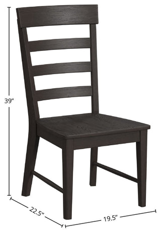 Bayside Ladder Back Side Chair, Black, Set of 2