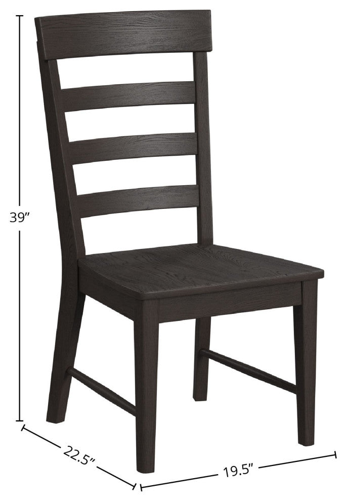Bayside Ladder Back Side Chair, Black, Set of 2