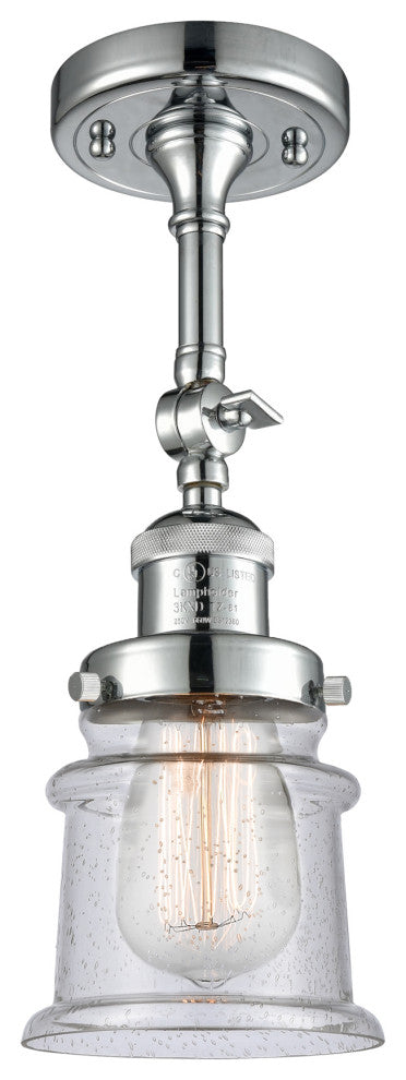 Small Canton 1-Light Sconce, Polished Chrome, Seedy