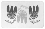 Mid Mod Gray Florals 34x21 Bath Mat