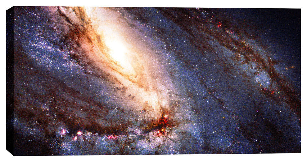 Epic Graffiti "Messier 66" Hubble Space Telescope Giclee Canvas Art, 12"x24"