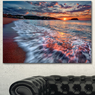 Calm Seashore with Rushing Waters, Seashore Canvas Art Print, 40"x30"
