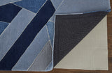 Weave & Wander Cutlor Graphic Wool Rug, Navy Blue/Opal Gray, 9ft x 12ft Rug
