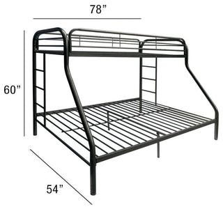 ACM-02053BK, ACME Tritan Twin/Full Bunk Bed, Black