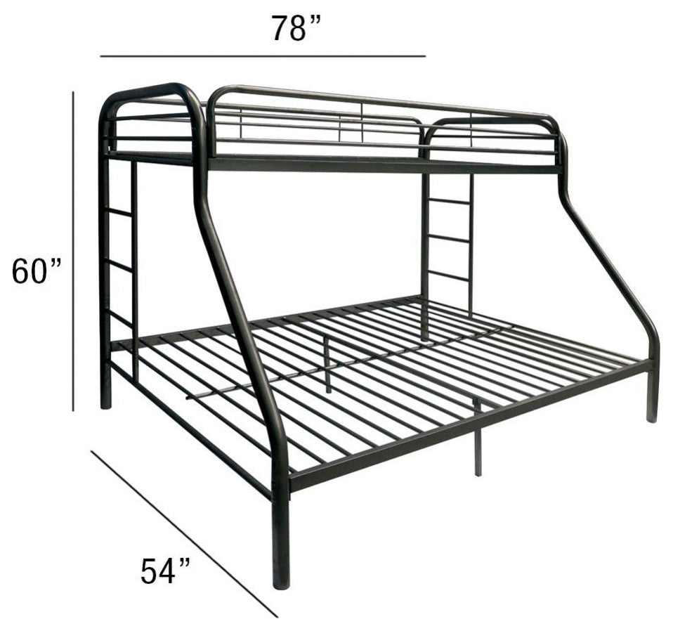 ACM-02053BK, ACME Tritan Twin/Full Bunk Bed, Black