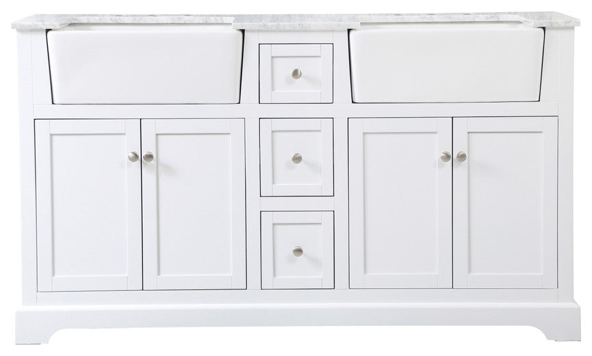 Home Living 22" Farmhouse White-Light Bathroom Vanity