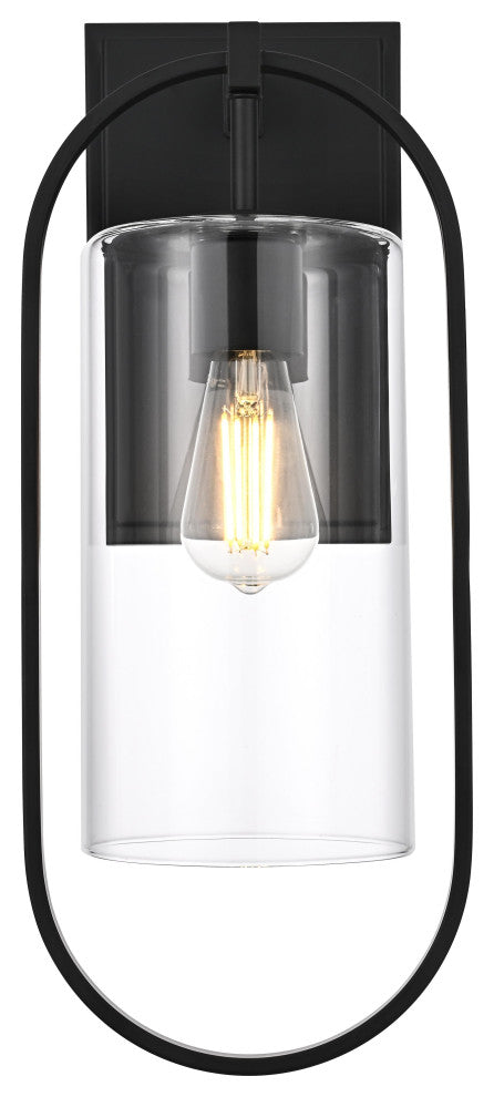 Home Living 8" Outdoor Wall Sconce, Black