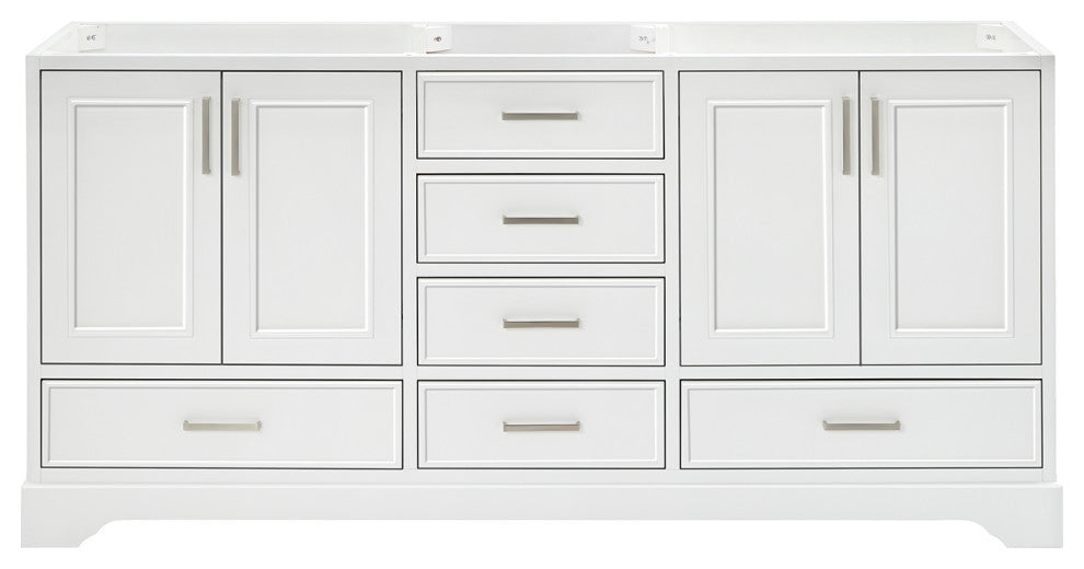 Ariel Stafford 72" Double Sink Bathroom Vanity Base, White