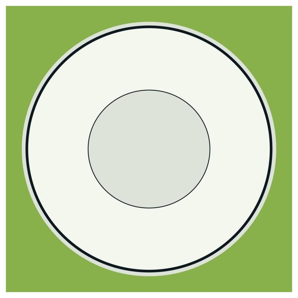 "Mealtime: White on Green - Plate" Digital Paper Print by BG.Studio, 20"x20"