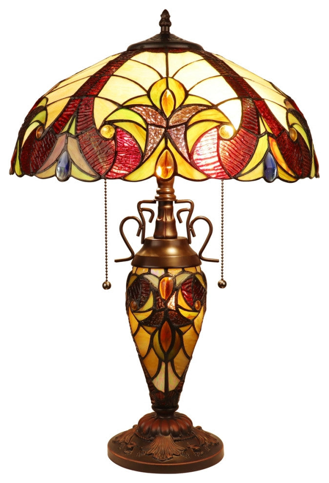 ChloeLighting Adia Victorian-Style Dark Bronze 3 Light Double Lit Table Lamp 16"