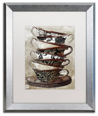 Color Bakery 'Afternoon Tea I' Art, Silver Frame, White Matte, 16"x20"