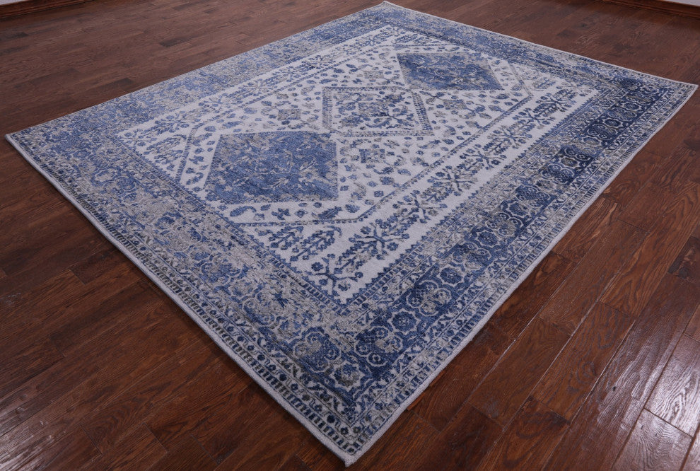 8' 1" X 10' 0" Persian Wool and Silk Handmade Rug Q7107