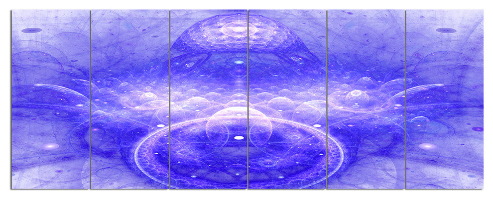 Infinite Blue Boundaries of World, Floral Canvas Art Print, 70"x28", 6 Panels