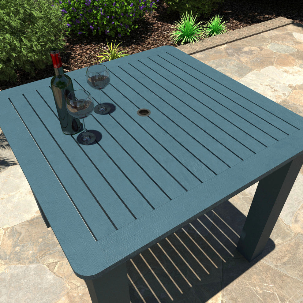 Square 42x42 Counter Dining Table, Weathered Acorn, Nantucket Blue
