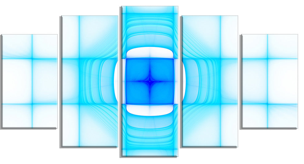 Blue Thermal Infrared Visor, Contemporary Canvas Art Print, 60"x32", 5 Panels