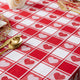 DII Woven Check Hearts Tablecloth 60"x84"