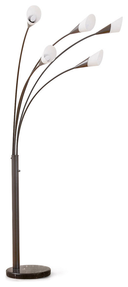 HOMEGLAM Flourish 5-light LED Arch Floor Lamp, Dark Bronze