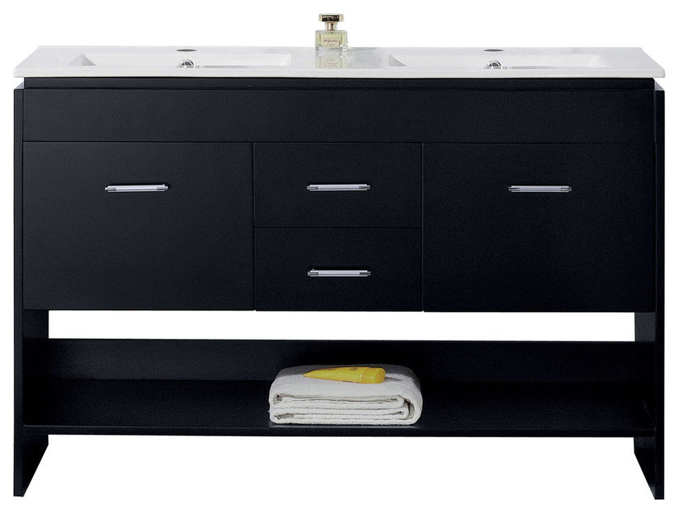 Gloria 48" Double Bathroom Vanity Set, Espresso