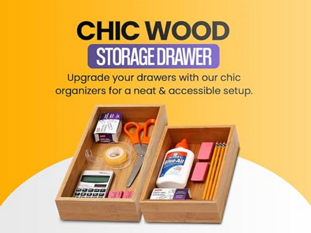 YBM Home Kitchen Drawer Organizer Storage Box 6 Pack, 3x9x2 Inch