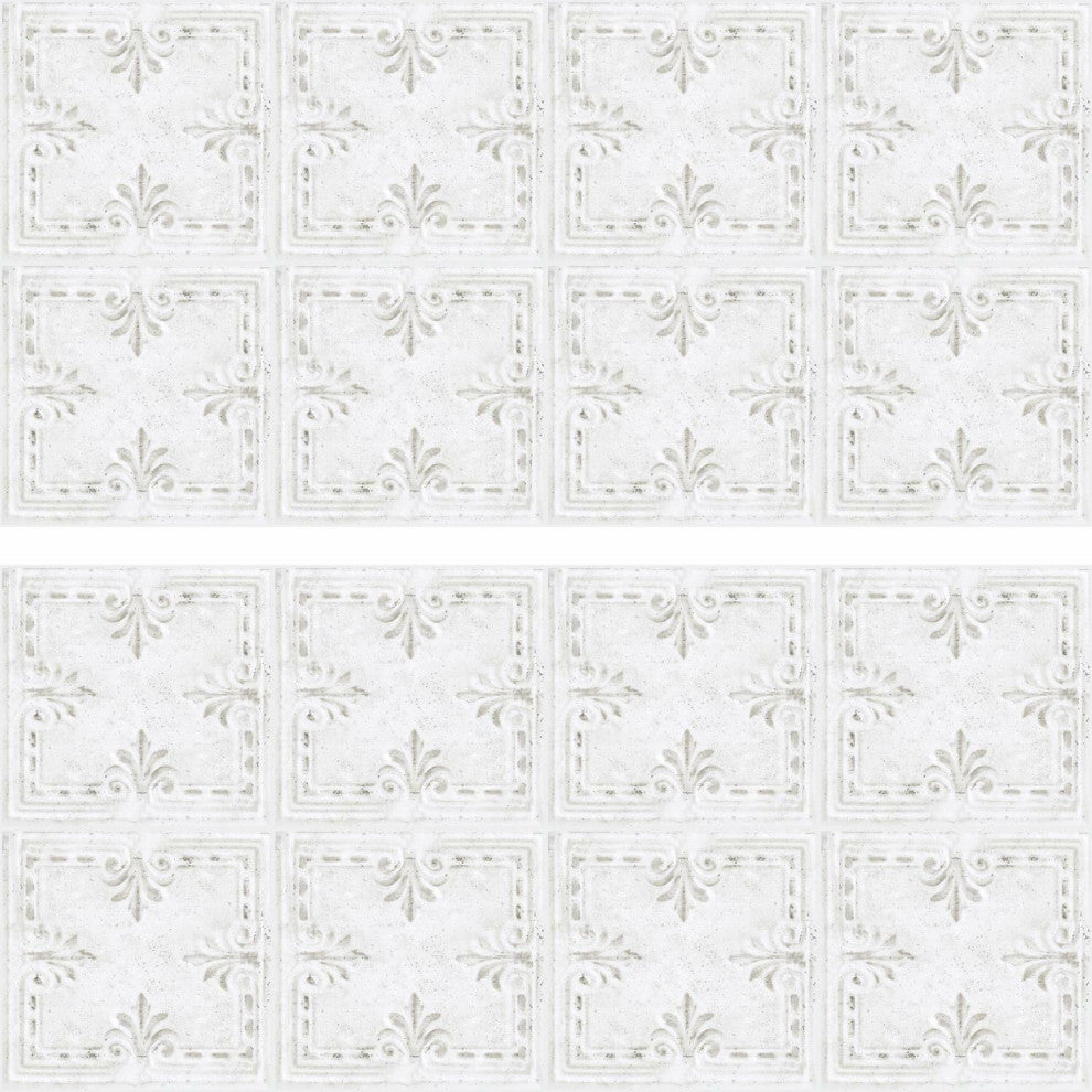 White Tin Tile Giant Wall Decals