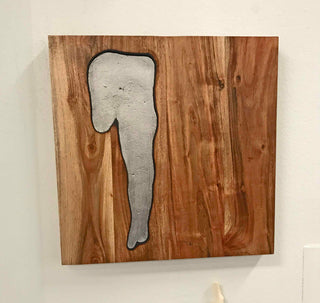 Square Wood With Metal Inlay Wall Tile