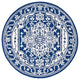 Safavieh Micro-Loop Mlp648N Traditional Rug, Navy and Ivory, 5'0"x5'0" Round