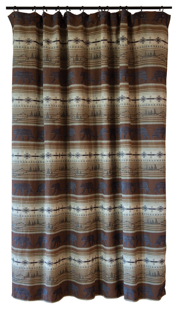 Rugged Earth Bear Rustic Cabin Shower Curtain