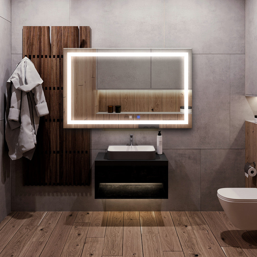 LED Modern Bathroom Frameless Decorative Mirror Wall Mounted, 36"x72", Rectangle