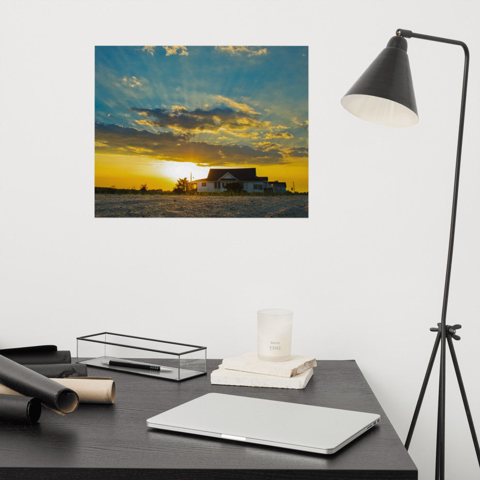 Sunset at Bowers Landscape Photo, Coastal Unframed Wall Art Print, 16" X 20"