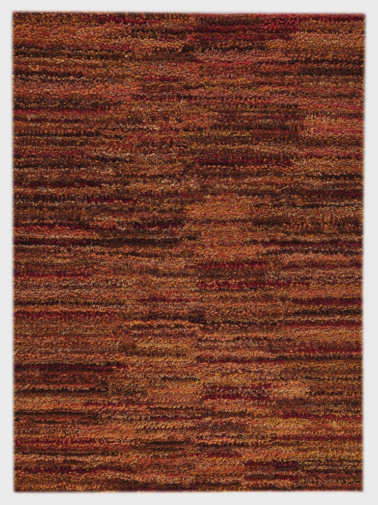 Hand Woven Rust Wool Area Rug